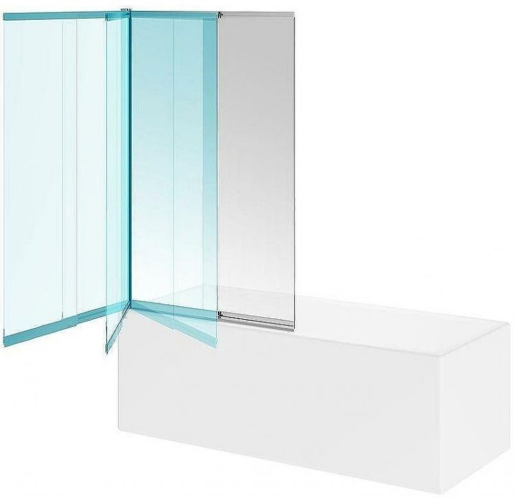 Шторка на ванну Kerama Marazzi Vetro 100 VE.100.BSD.CR профиль Хром стекло прозрачное