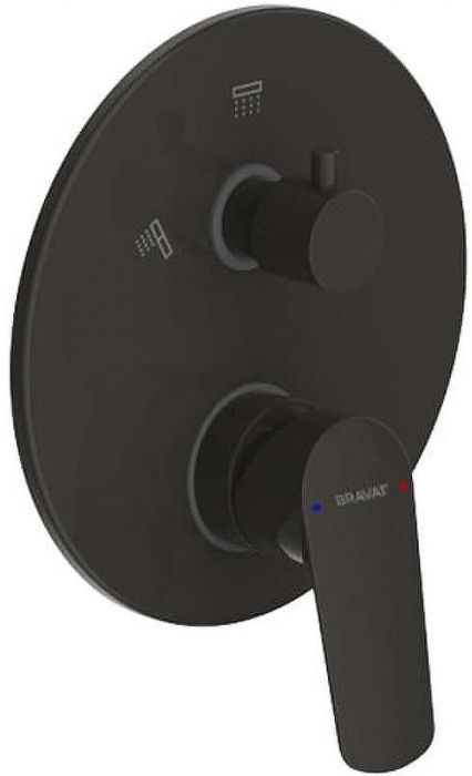 Смеситель для душа Bravat Rhein PB8429564BW-2-ENG Черный матовый