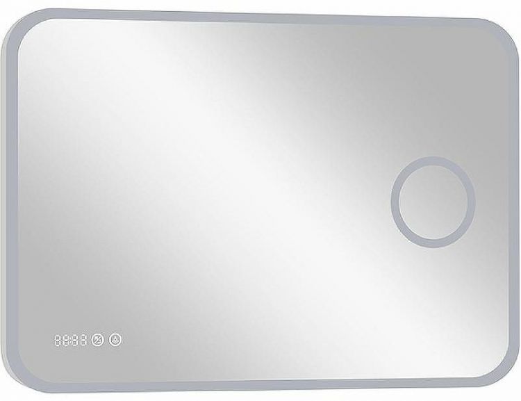 Зеркало Континент Bliss 900х700 ЗЛП86 с подсветкой с сенсорным выключателем с увеличительным зеркалом с подогревом с часами
