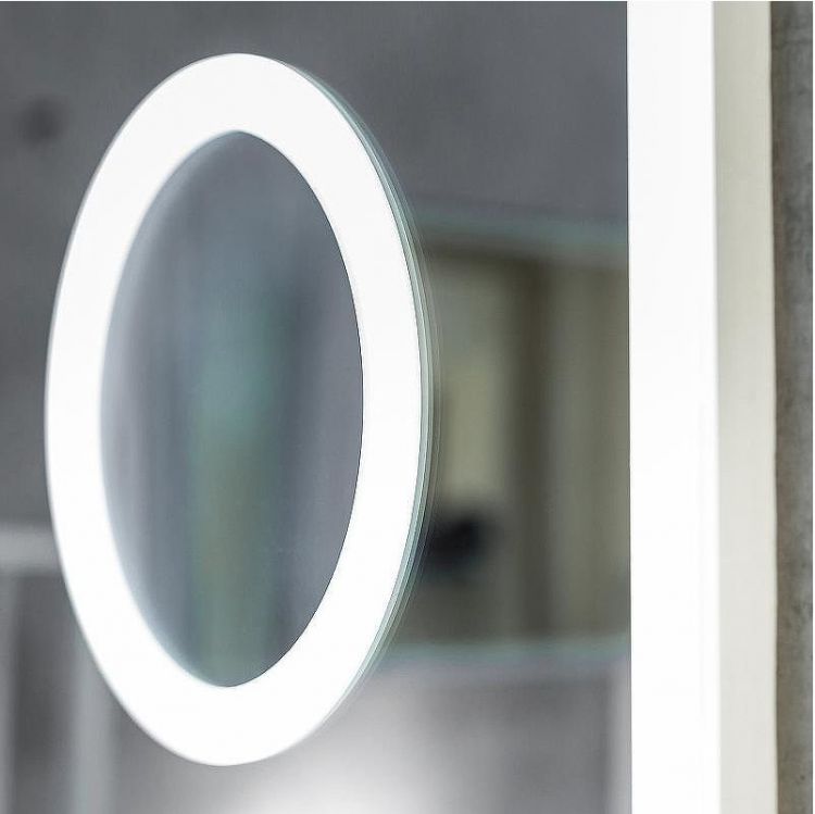 Зеркало Континент Bliss 900х700 ЗЛП86 с подсветкой с сенсорным выключателем с увеличительным зеркалом с подогревом с часами