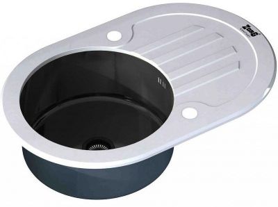 Кухонная мойка ZorG Glass GL-7851-OV-WHITE-GRAFIT Белый / Графит