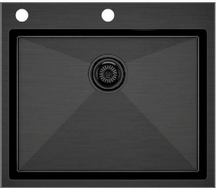 Кухонная мойка Paulmark Kroner-Edge 59 PM775951-GM Вороненая сталь