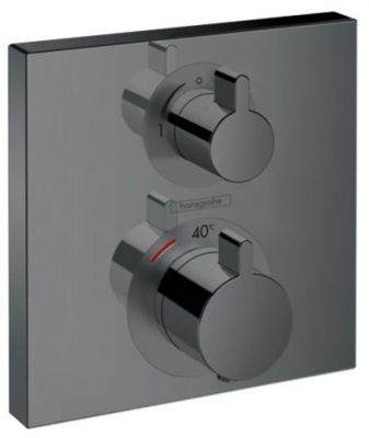 Hansgrohe Ecostat Square Термостат для душа, 2 источника, внешняя часть, цвет: шлифованный черный хром