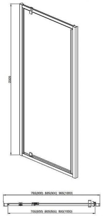 Душевая дверь Aquatek 100 AQ ARI PI 10020CH профиль Хром стекло прозрачное