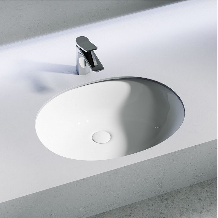 Раковина CERAMICANOVA Element встраиваемая под столешницу, с крепежом и шаблоном для установки, CN6076