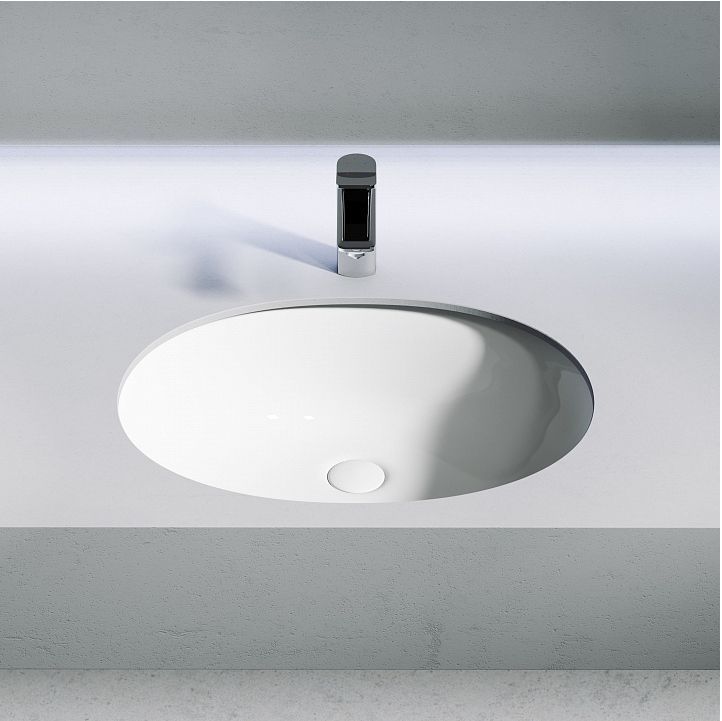 Раковина CERAMICANOVA Element встраиваемая под столешницу, с крепежом и шаблоном для установки, CN6076