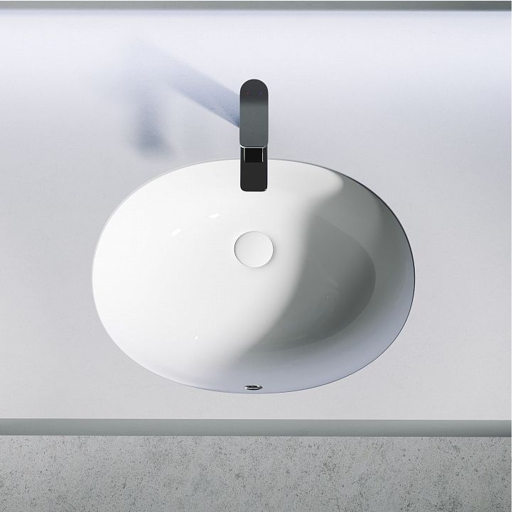 Раковина CERAMICANOVA Element встраиваемая под столешницу, с крепежом и шаблоном для установки, CN6076