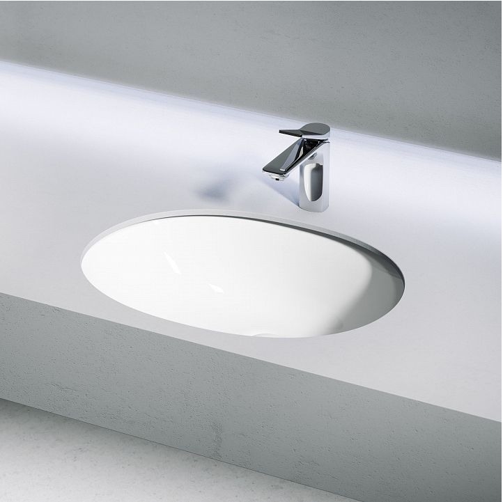 Раковина CERAMICANOVA Element встраиваемая под столешницу, с крепежом и шаблоном для установки, CN6076