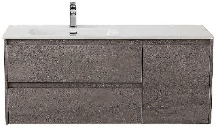 Тумба под раковину BelBagno Kraft 120 L KRAFT-1200-2C-1A-SO-CG-L подвесная Cemento Grigio