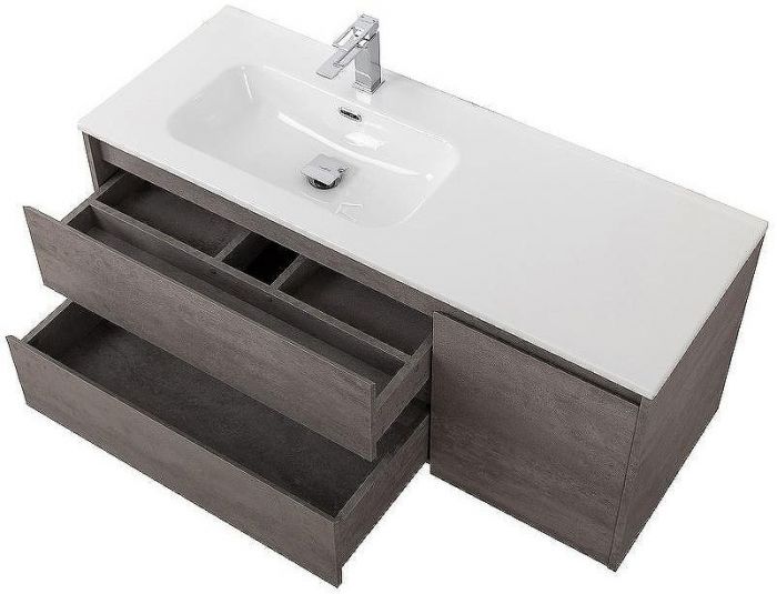 Тумба под раковину BelBagno Kraft 120 L KRAFT-1200-2C-1A-SO-CG-L подвесная Cemento Grigio