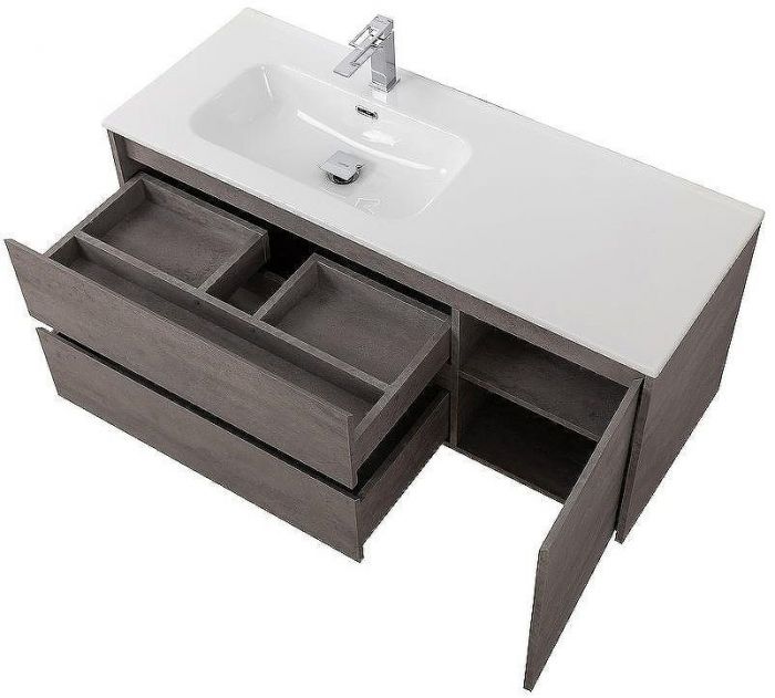 Тумба под раковину BelBagno Kraft 120 L KRAFT-1200-2C-1A-SO-CG-L подвесная Cemento Grigio