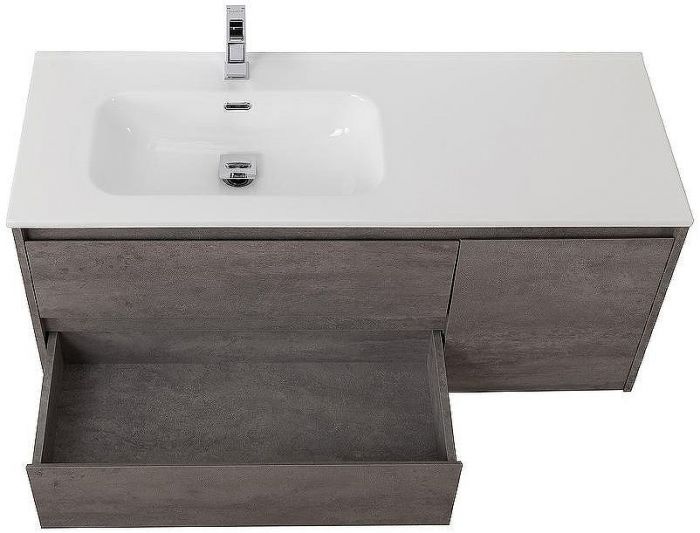 Тумба под раковину BelBagno Kraft 120 L KRAFT-1200-2C-1A-SO-CG-L подвесная Cemento Grigio