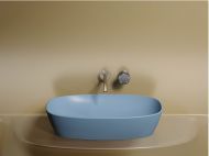 Умывальник CERAMICANOVA Element чаша накладная овальная (цвет Голубой Матовый) CN6049ML