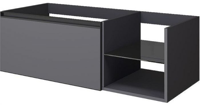 Тумба под раковину Boheme Armadi Art Quatro 6 120 790-M6-120-A-A подвесная Антрацит профиль Антрацит
