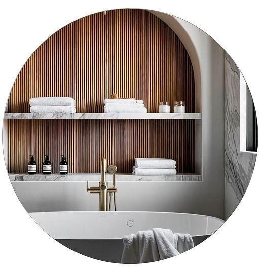 Зеркало ЗОВ 80 ZD80 с подсветкой с сенсорным выключателем