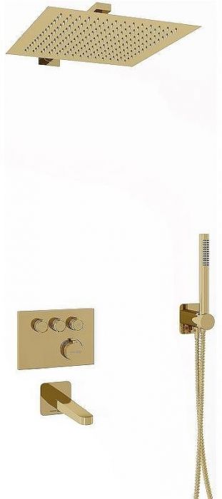 Душевая система WasserKRAFT Sauer A7158.183.261.280.197.281.187 Thermo с термостатом Золото глянцевое