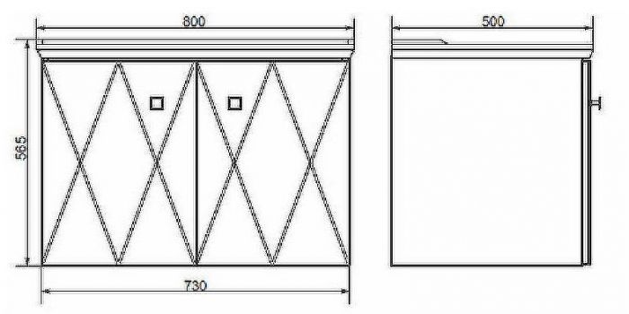 Тумба с раковиной Comforty Кремона 80 00-00001040 подвесная Латте