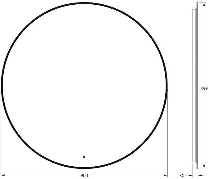 Зеркало Defesto Aura 90х90 DF 2986R с подсветкой 28W-4500K/ИК - выключатель/Нейтральный белый свет/Черная рама Зеркало Defesto Aura 90х90 DF 2986R с подсветкой 28W-4500K/ИК - выключатель/Нейтральный белый свет/Черная рама