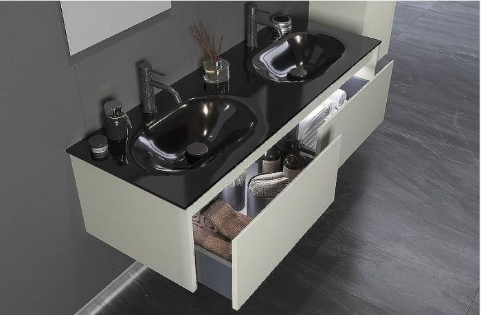 Тумба с раковиной Orka Lisbon 130 5001441 подвесная Кашемировая матовая