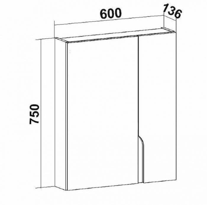 Зеркальный шкаф Runo Стокгольм 60 00-00001126 Белый