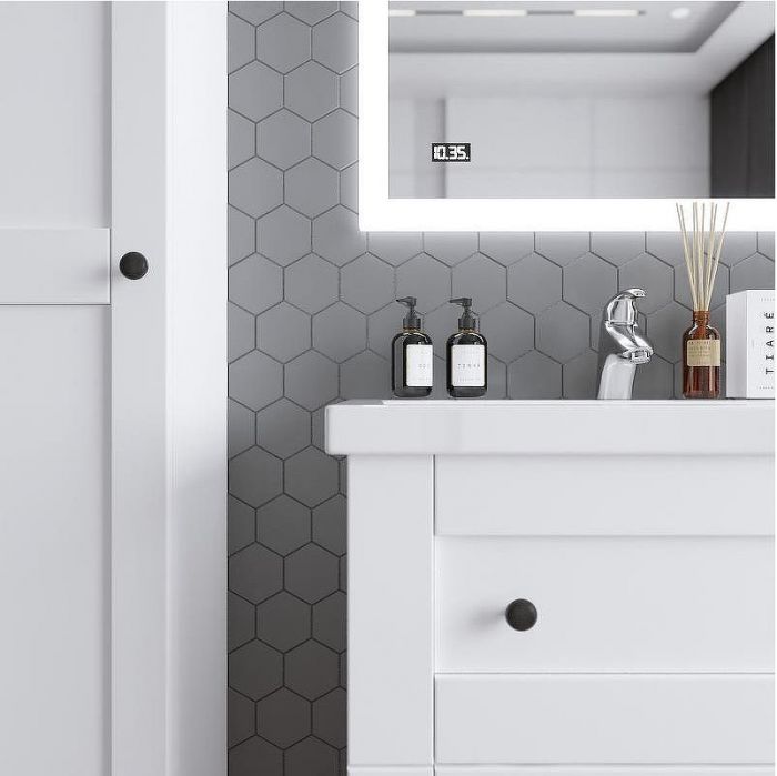 Тумба под раковину Бриклаер Хелена 80 4627125416415 подвесная Рамочный белый