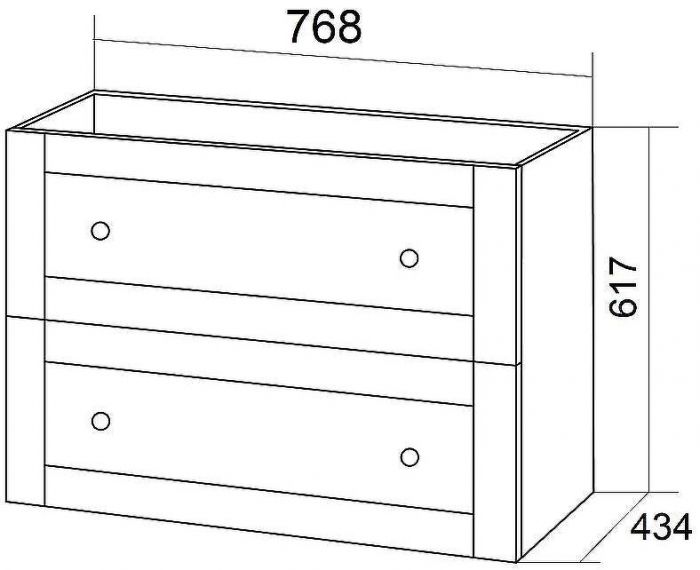 Тумба под раковину Бриклаер Хелена 80 4627125416415 подвесная Рамочный белый