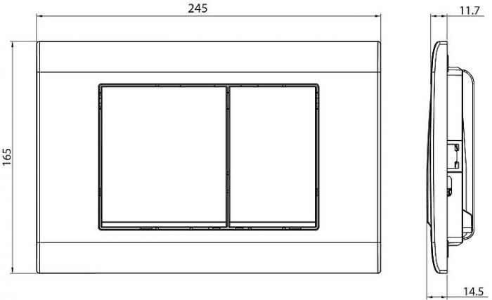 Клавиша смыва Charus Minimalista FP.310.GRP.01 цвет Графит