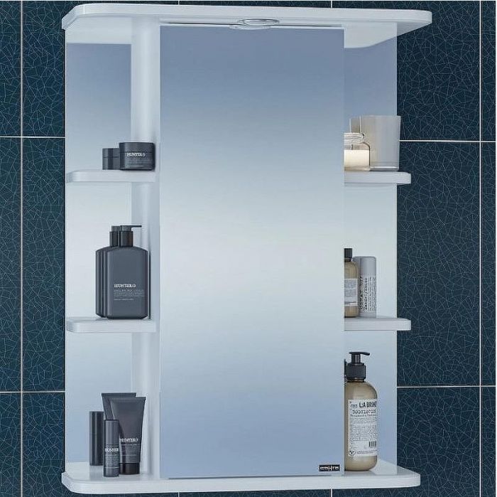 Зеркальный шкаф СанТа Герда 55 101021 с подсветкой Белый