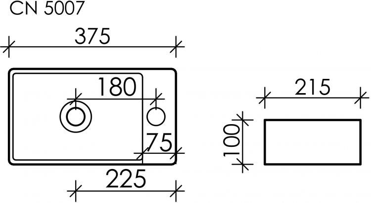 Раковина подвесная SANCOS Element, белый 375х215х100мм, CN5007