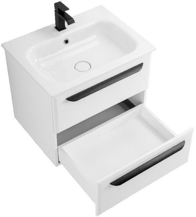 Тумба под раковину Cezares Eco-Cer 60 ECO-CER-600-2C-SO-BL подвесная Bianco Lucido без ручек