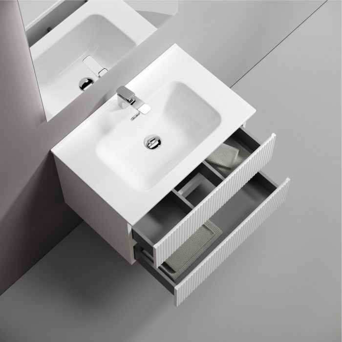 Тумба подвесная SANCOS Snob T 690х445х500, c двумя ящиками оснащенными доводчиками, Bianco,SNT70W