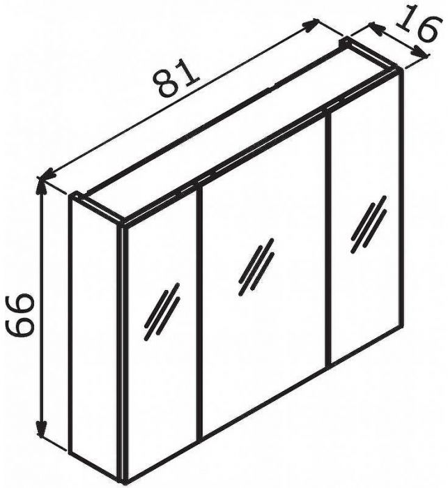 Зеркальный шкаф Orka Likya 80 3001088 с подсветкой Антрацит матовый