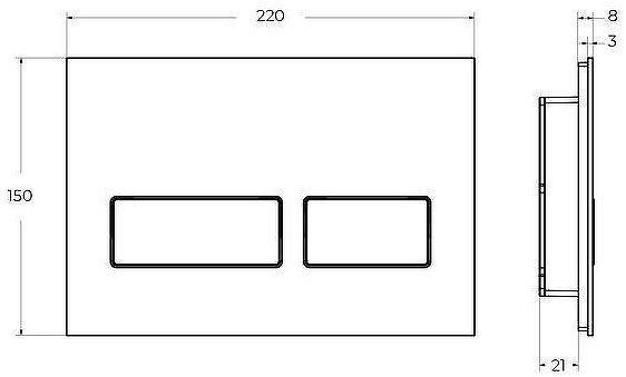 Клавиша смыва Cezares Lux LUX-GB-2-BORO цвет Белый Золото