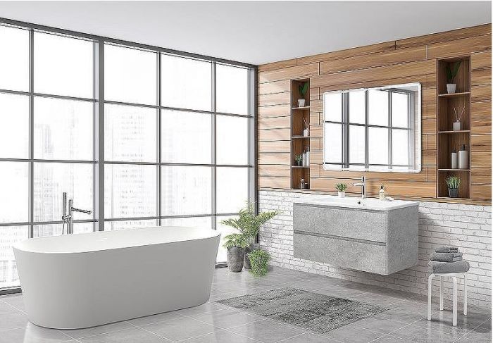 Тумба под раковину BelBagno 105 ALBANO-CER-1050-2C-SO-CVG подвесная Cemento Verona Grigio