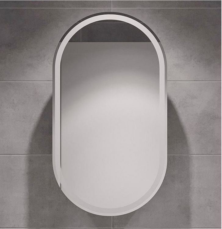 Зеркальный шкаф STWORKI Мальмё 45 МВК074 с подсветкой цвет Белый