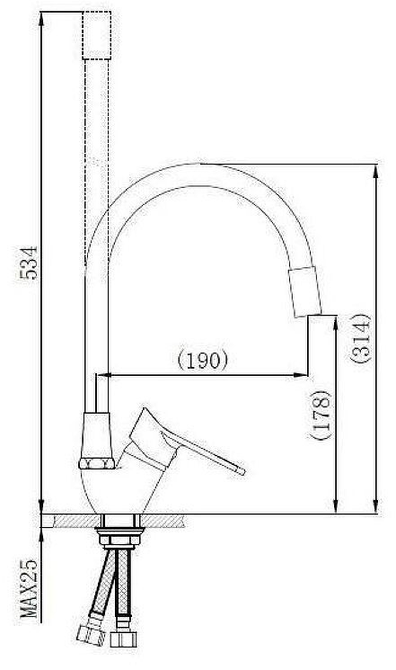Смеситель для кухни Ростовская Мануфактура Сантехники SL137GY-016F Хром Серый