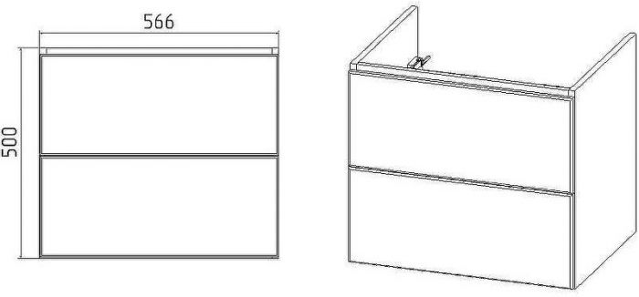 Тумба под раковину VIANT София 60 VSOF60CO-T2YP подвесная Белая