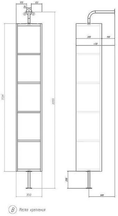 Шкаф пенал Vigo Grani 30 pnp.GRI.30 поворотный Дуб сонома