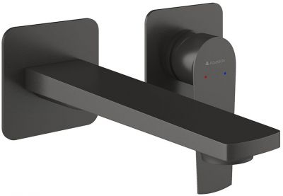 Смеситель для раковины настенного монтажа со скрытой частью AQUEDUTO LINHA,  оружейная сталь (LIN0445)