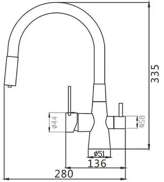 Смеситель для кухни Maretti Project Black PB31RGF71 Черный матовый