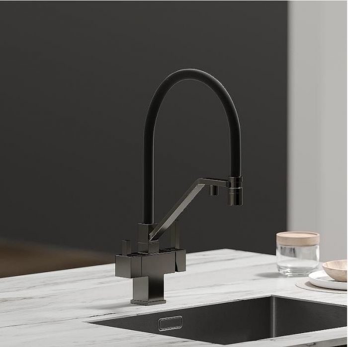 Смеситель для кухни Sancos Loro SC4007GG Вороненая сталь Черный