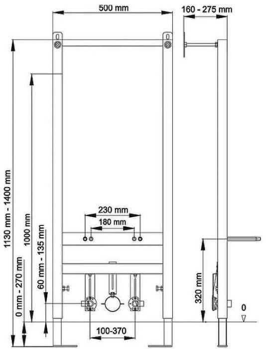 Инсталляция Berges Atom 049216 для биде Синяя