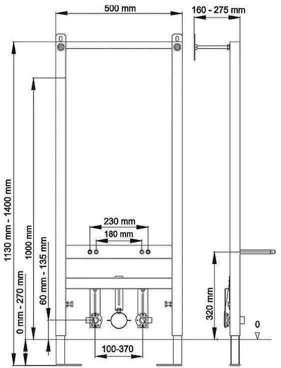 Инсталляция Berges Atom 049216 для биде Синяя