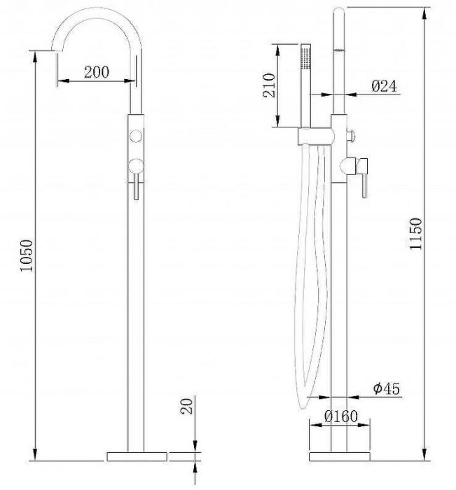 Смеситель для ванны Abber Wasser Kreis AF8115RG Розовое золото