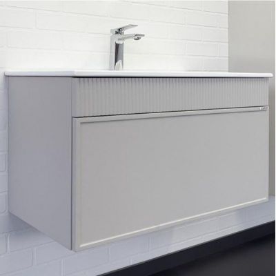 Тумба с раковиной Comforty Мадрид 80 00-00018685 подвесная Серый шелк