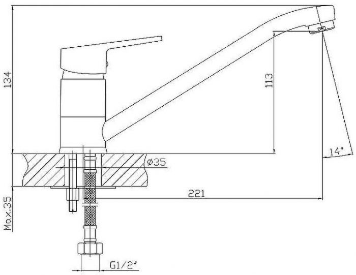 Смеситель для кухни Viko V-6703 Хром
