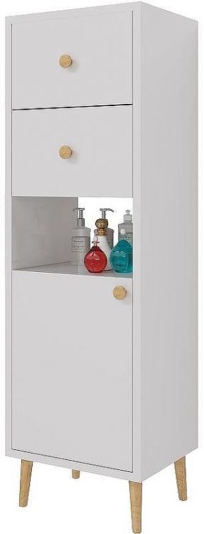 Шкаф пенал Dreja Luno 35 R 99.2005 Белый глянец