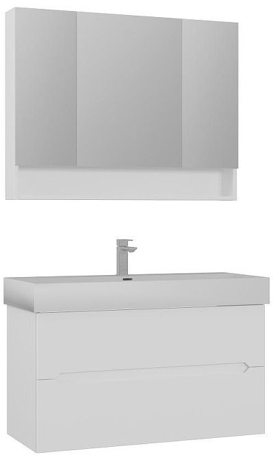 Тумба с раковиной Orka Malta 100 5001477 подвесная цвет Белый матовый