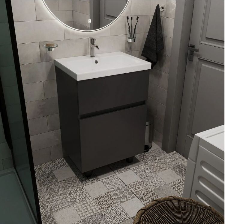 Тумба под раковину 1MarKa Aris 70Н Ц0000035780 цвет Антрацит Монолит дарк Тумба под раковину 1MarKa Aris 70Н Ц0000035780 цвет Антрацит Монолит дарк