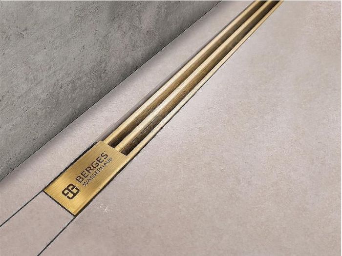 Душевой лоток Berges Super Slim 800 092154 с решеткой Золото глянец